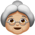 👵🏼 old woman: medium-light skin tone display on Apple